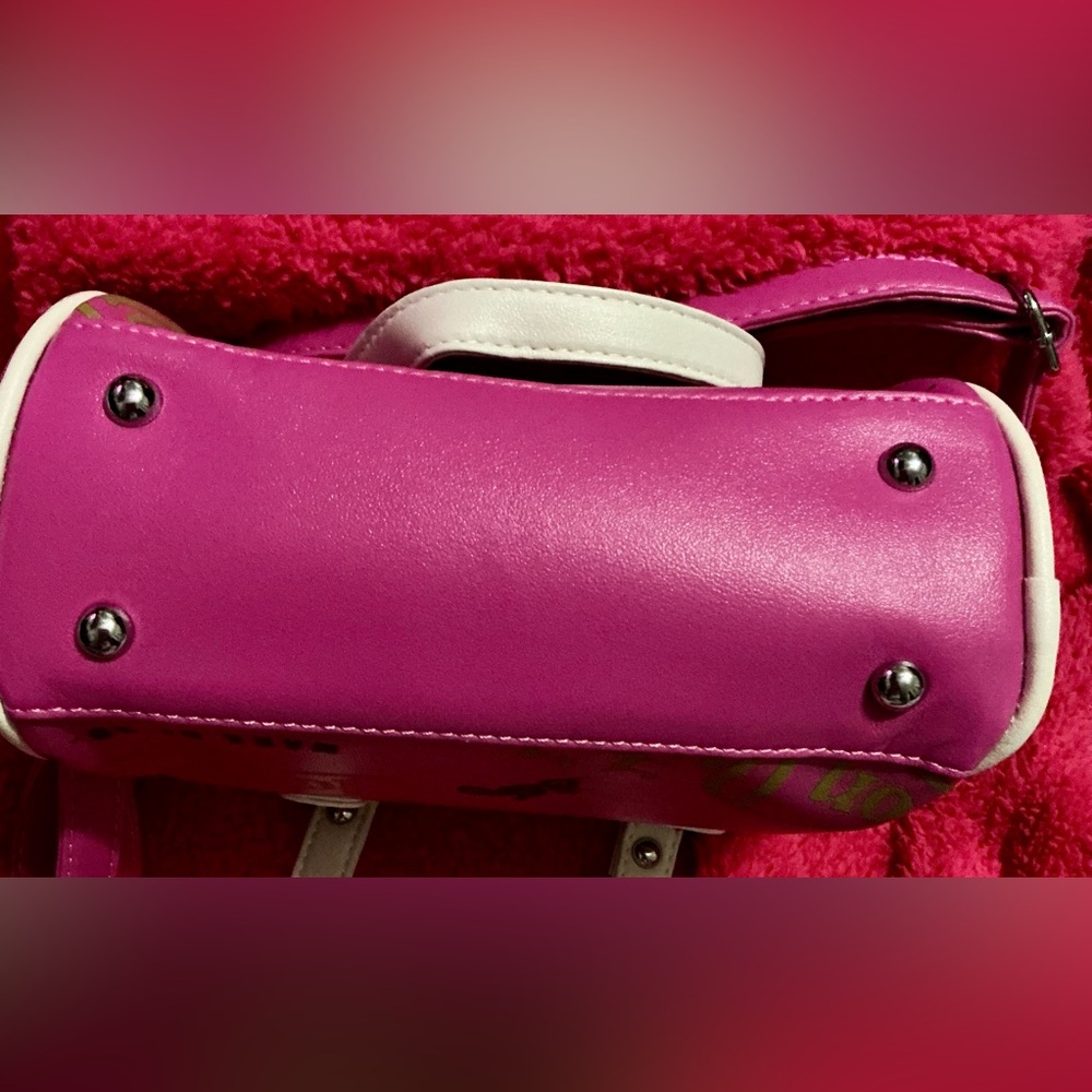 Von Dutch Pink Mini Satchel with White Handles - Picture 8 of 14
